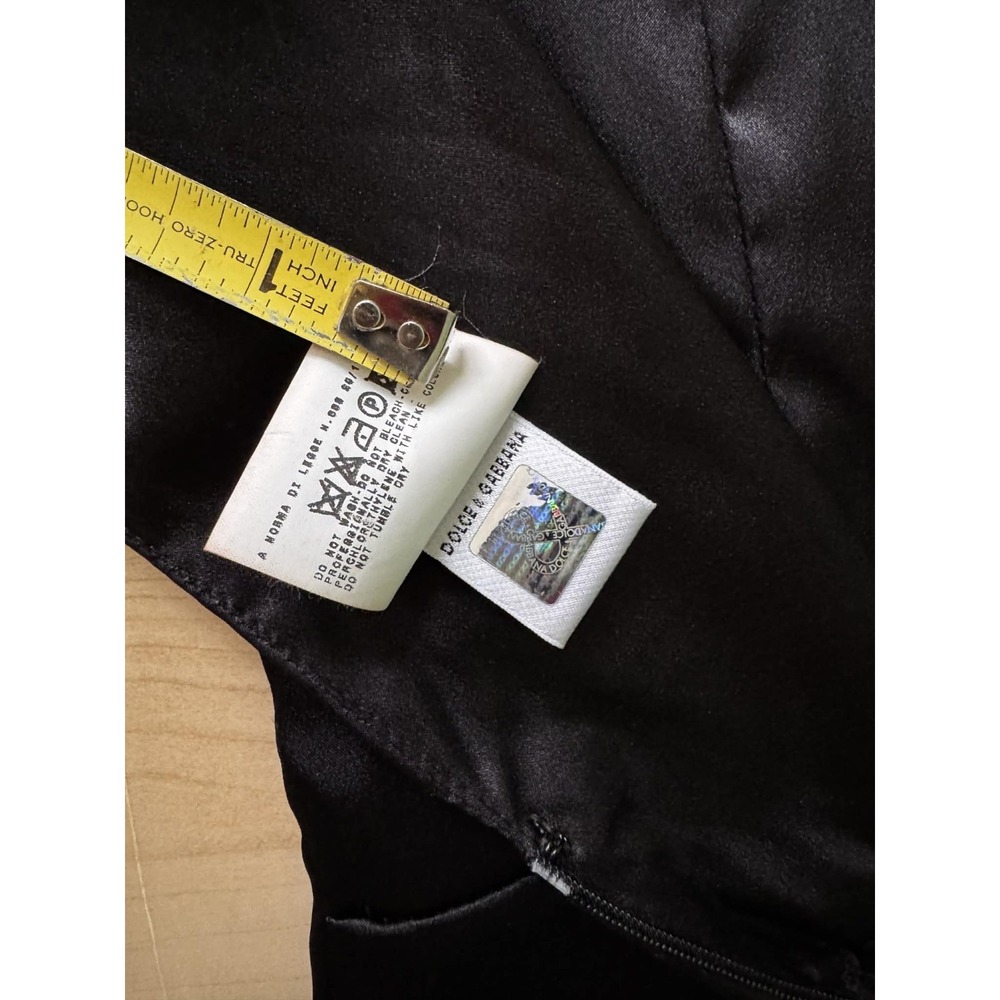 Vtg Y2K D&G Dolce And Gabbana Little Black Dress Satin 28/42 6 / 8 Ittierre 2001 - Picture 9 of 16